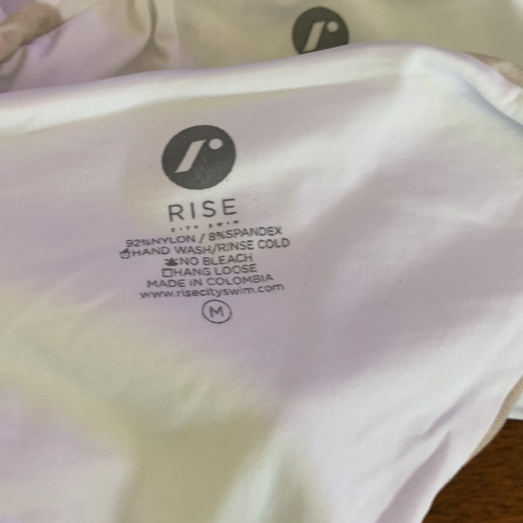 RISE CITY SWIM *Lila* pink white tie dye floral skimpy bikini bottom S M - Picture 7 of 7